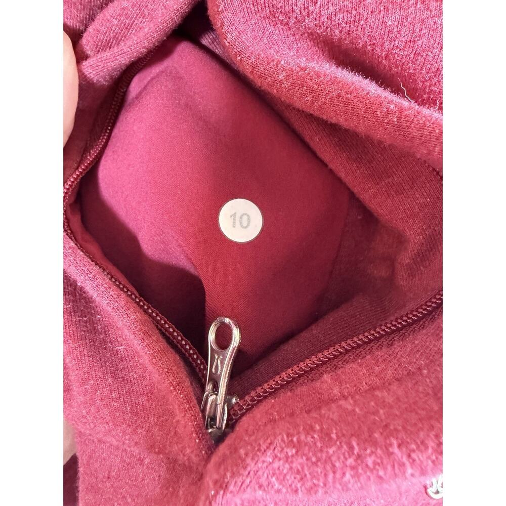 Lululemon Rosewood Red Take Ten Full Zip Hoodie Sweatshirt Jacket Womens Size 6 - Picture 3 of 7